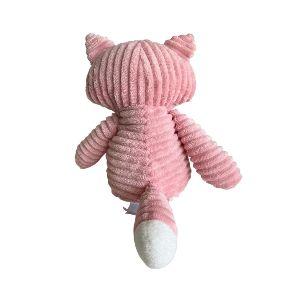 Carter's Fox Plush Toy Pink Corduroy Ribbed Stuffed Animal Lovey Nursery Decor